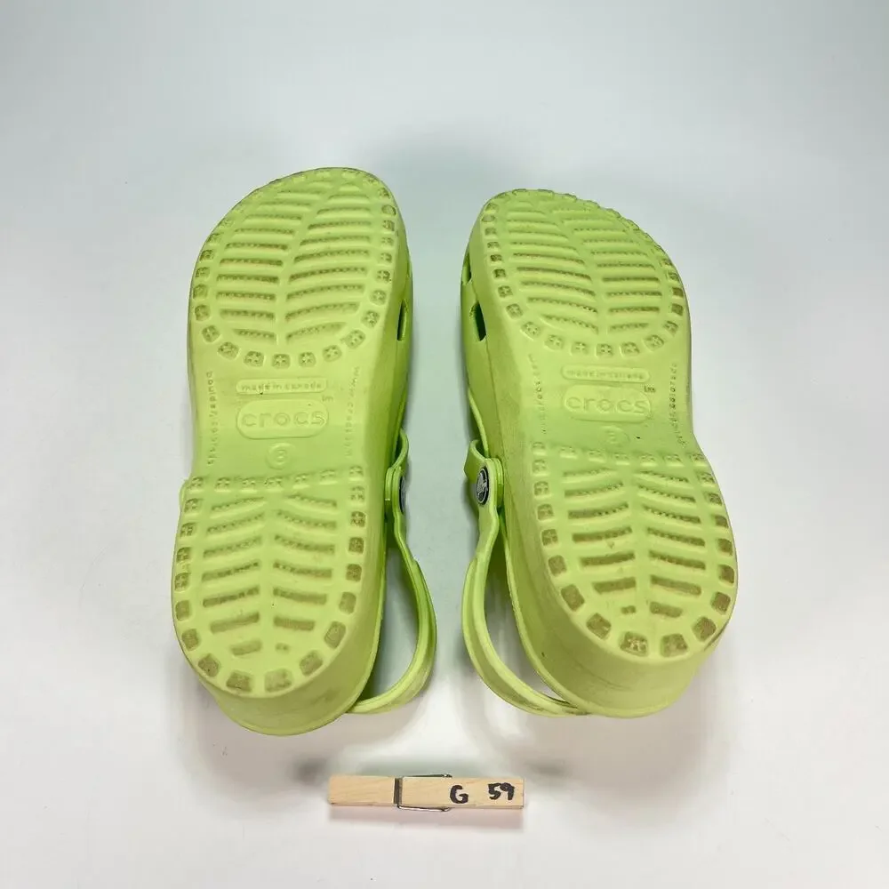 Crocs Mary Jane Clogs Green Lightweight Comfort Slip On Casual Shoes Womens Sz 8